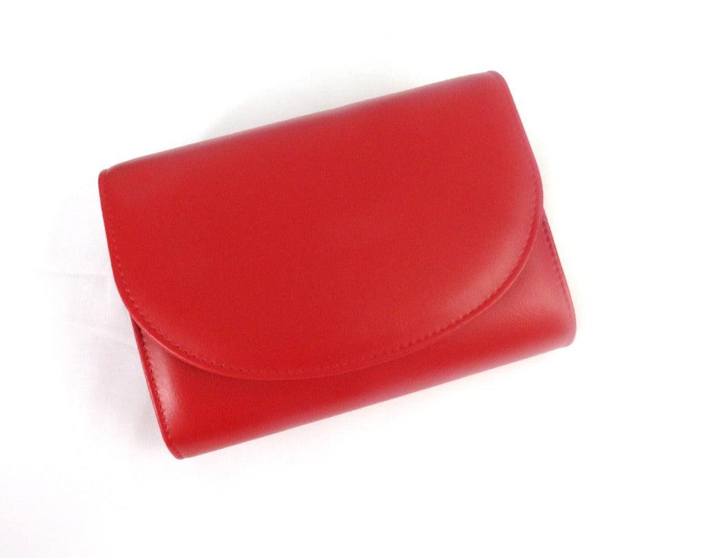 Red Addison clutch on a white background