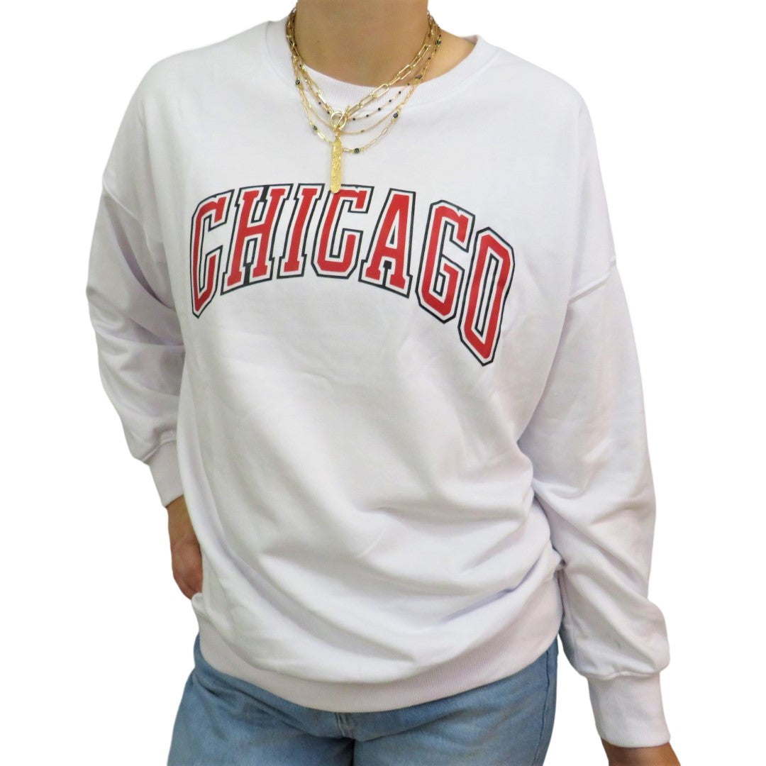 Chicago Oversized Sweatshirt - White