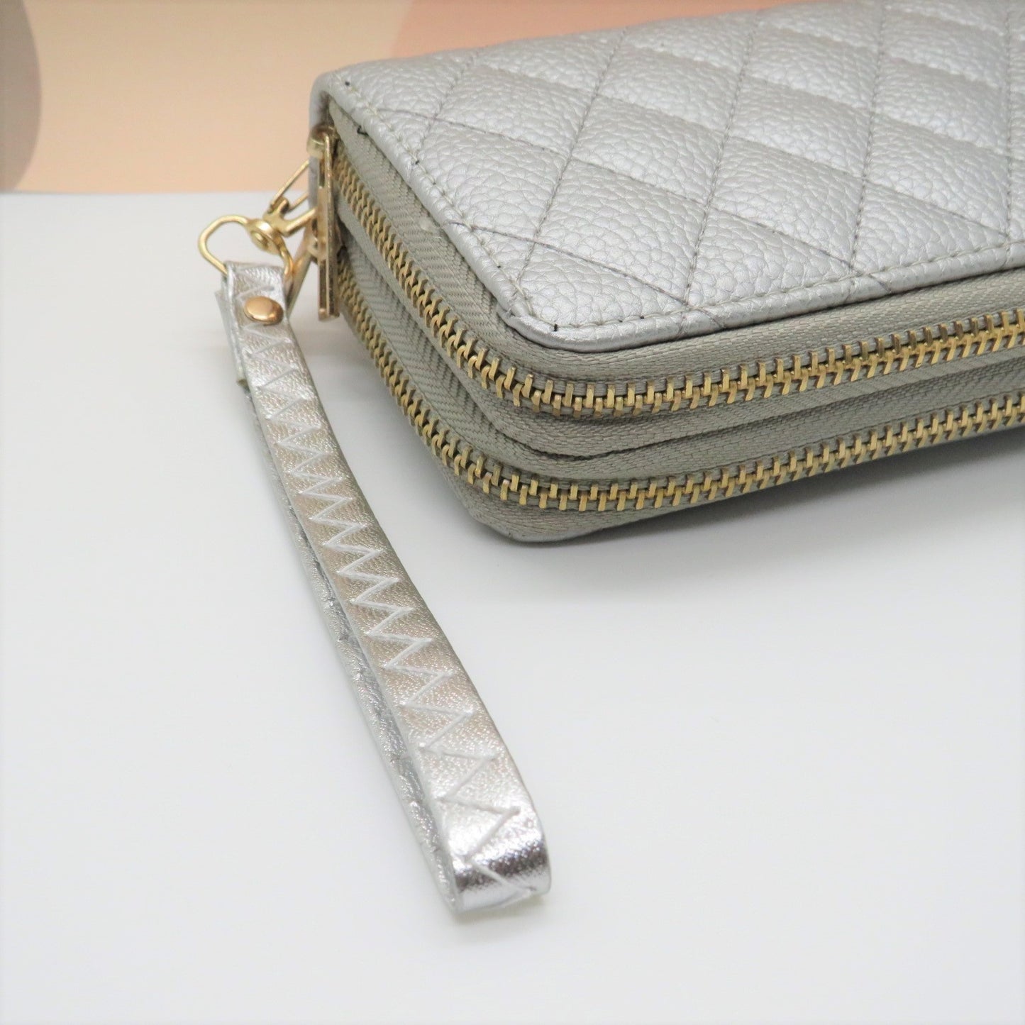Quilted Double Zipper Wallets